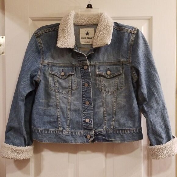 Old Navy Sherpa jean jacket - Picture 1 of 7